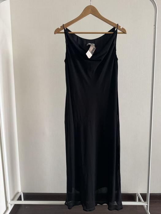 Damen Marks & Spencer Kleid Schwarz Chiffon 38