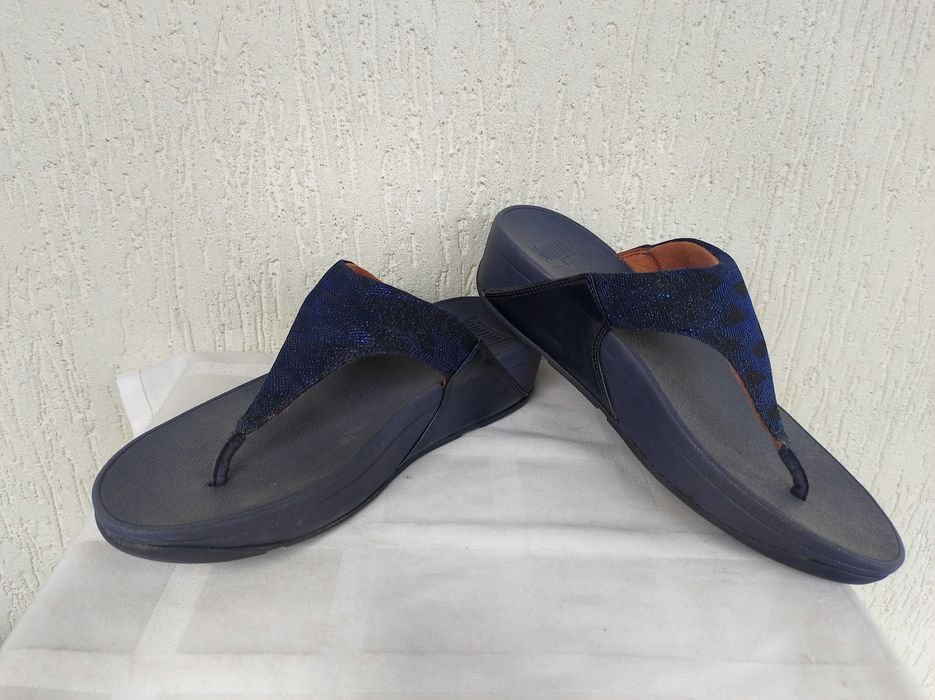 Женские Fitflop Шлепки Тёмно-синие Текстиль 38