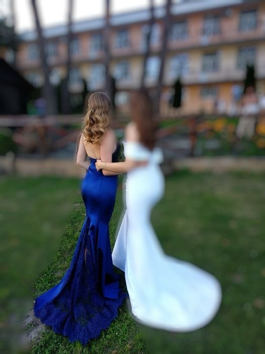 Женское Платье Тёмно-синий Атлас 36