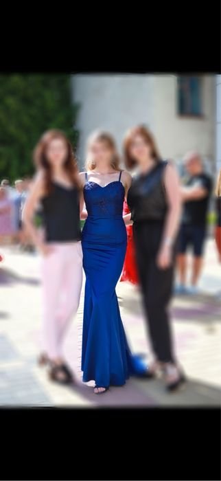 Женское Платье Тёмно-синий Атлас 36