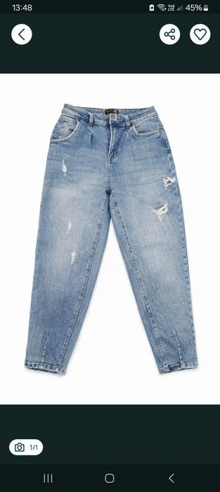 Damen Jeans Mom Marineblau 38