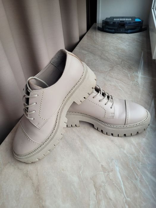 Damen Lederstiefel Beige 35