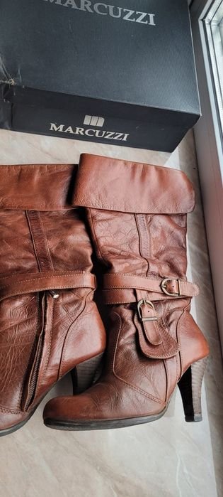 Damen Lederstiefel Braun 35