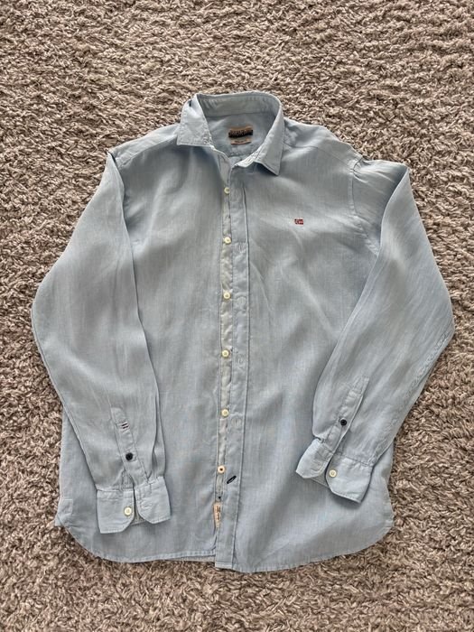 Men Napapijri Shirt Navy  L