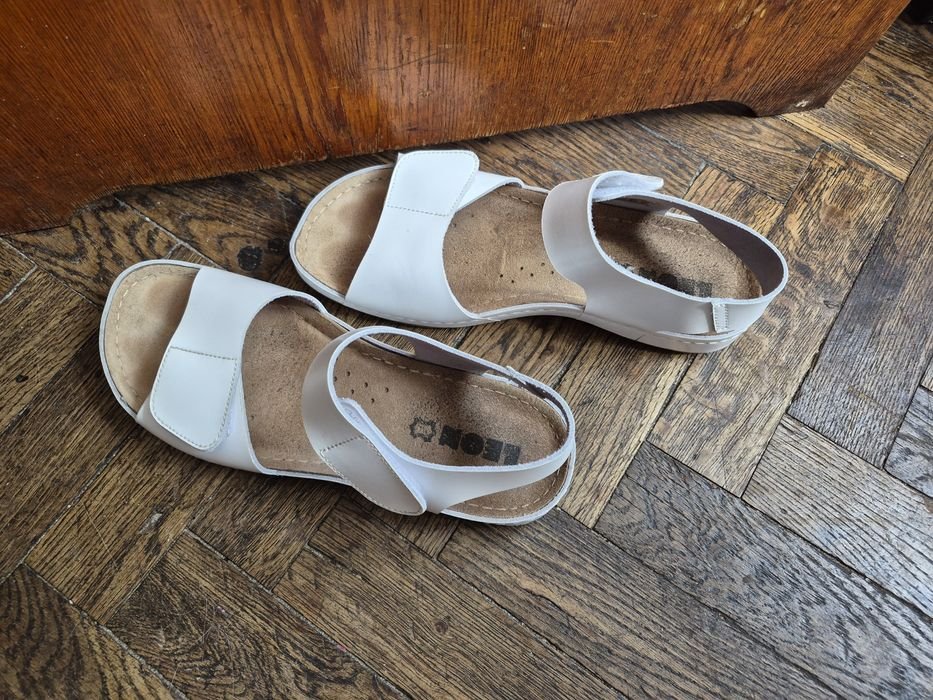 Women Heels White Leather 40