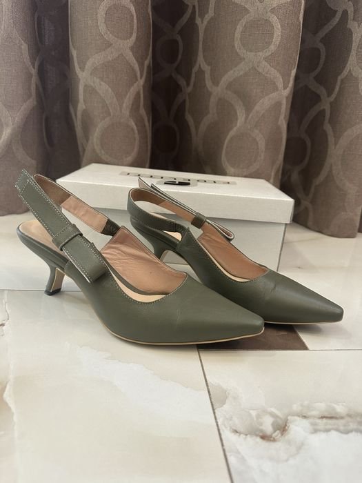 Frauen Absätze Grün Leder 38