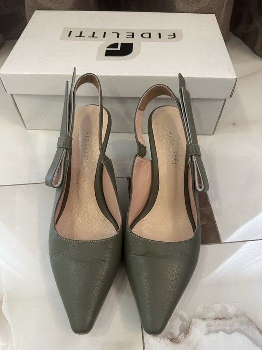 Frauen Absätze Grün Leder 38