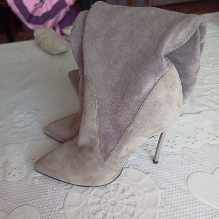 Women Suede Boots White 38