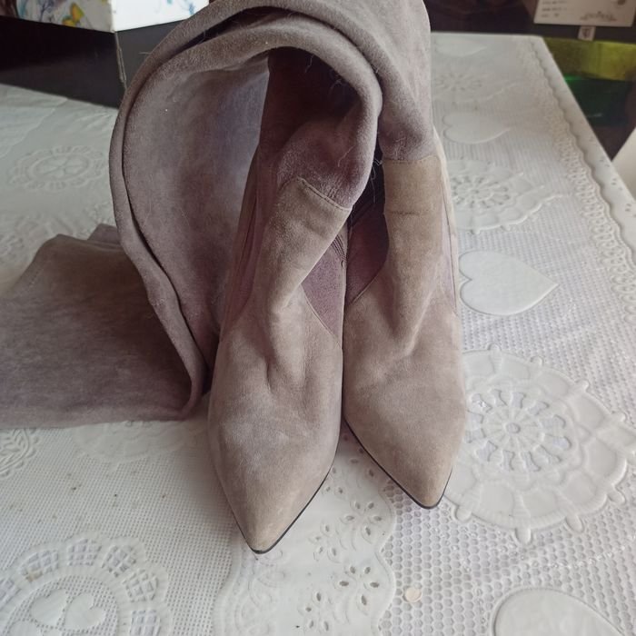 Women Suede Boots White 38