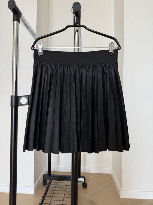 Women Skirt Black Eco Leather S-M
