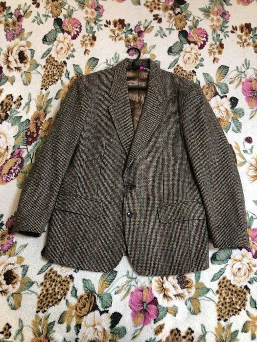 Herren Harris Tweed Sakko Mehrfarbig Wolle 40