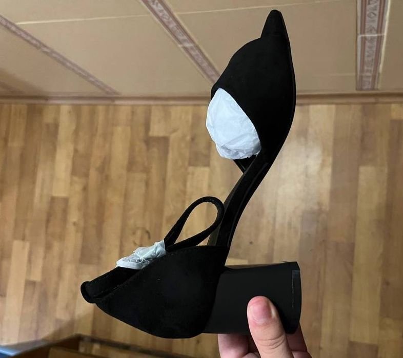 Damen High Heels Schwarz Wildleder 38