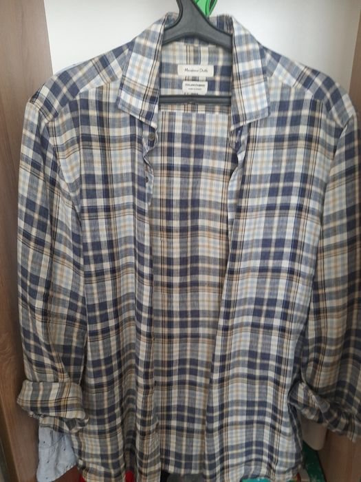 Men Massimo Dutti Shirt Multicolor Linen L