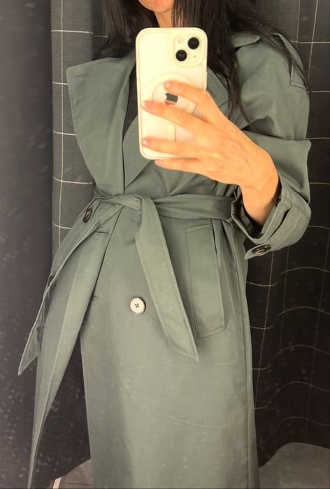 Женский Pull & Bear Плащ Зелёный 36