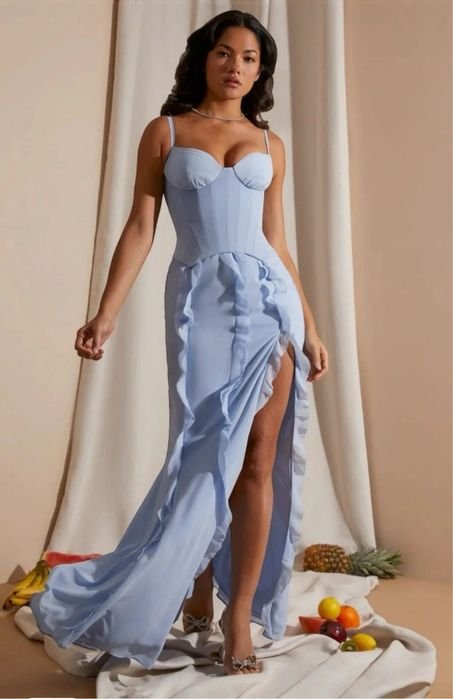 Women Oh Polly Dress Blue Chiffon 38