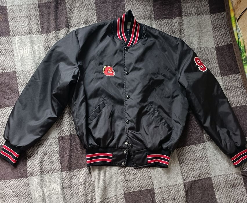 Uomo Giacca Bomber Vintage Nera Altro Materiale 40