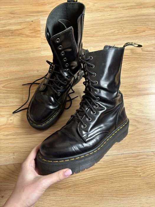Femme Dr Martens Jadon Haut Noir Cuir 42