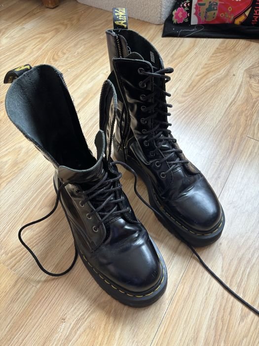 Damen Dr Martens Jadon Hoch Schwarz Leder 42