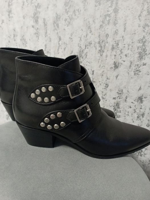 Femme Saint Laurent Bottes Noires Cuir 36