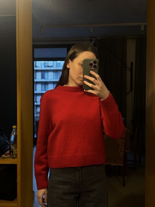 Men Massimo Dutti Sweater Red Wool 34