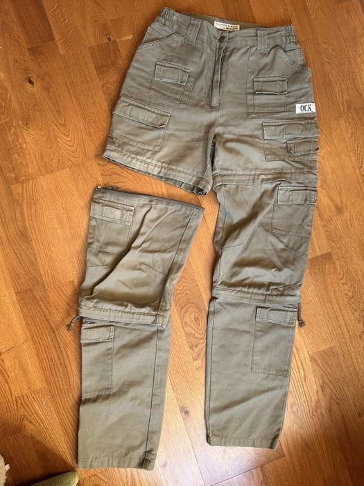 Women Cargo Trousers Khaki Cotton 36