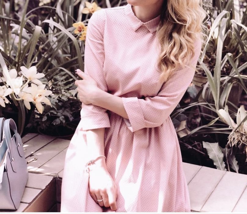 Women Dress Pink Cotton 36