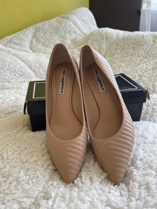 Damen Karl Lagerfeld Absatzschuhe Beige Leder 40