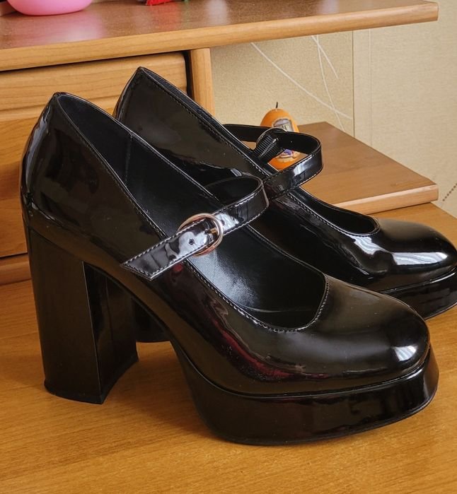 Женские Туфли Чёрные Искусственная Кожа 40