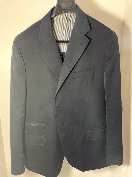 Damen Corneliani Sakko Marineblau Strick 46