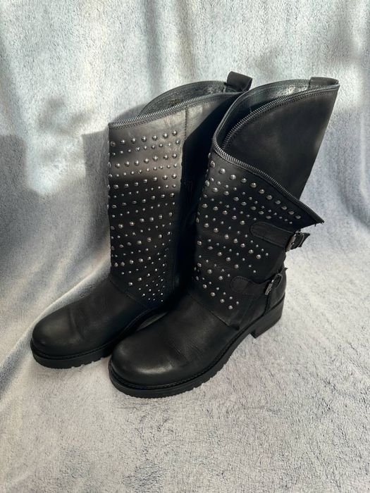 Femme Bottes Noires Cuir 39