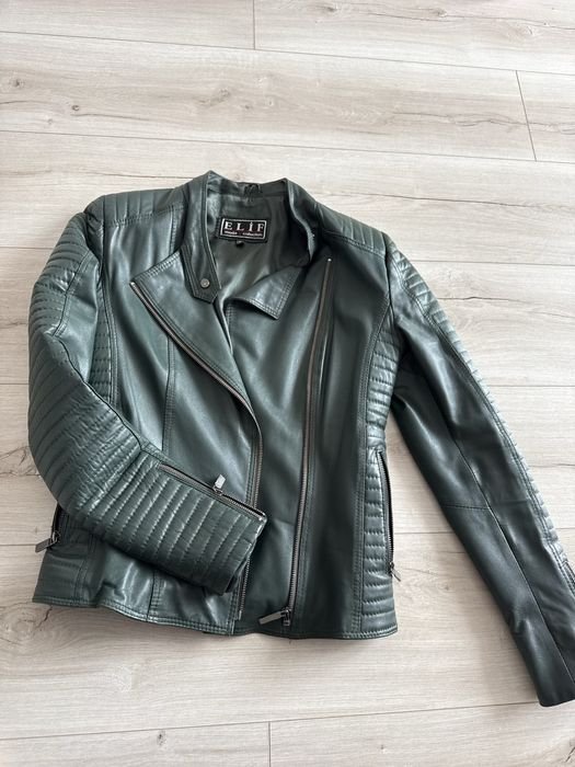 Uomo Giacca in Pelle Verde 36