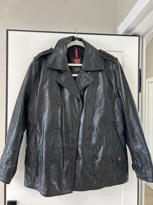 Homme Strelson Veste en Cuir Noir 40