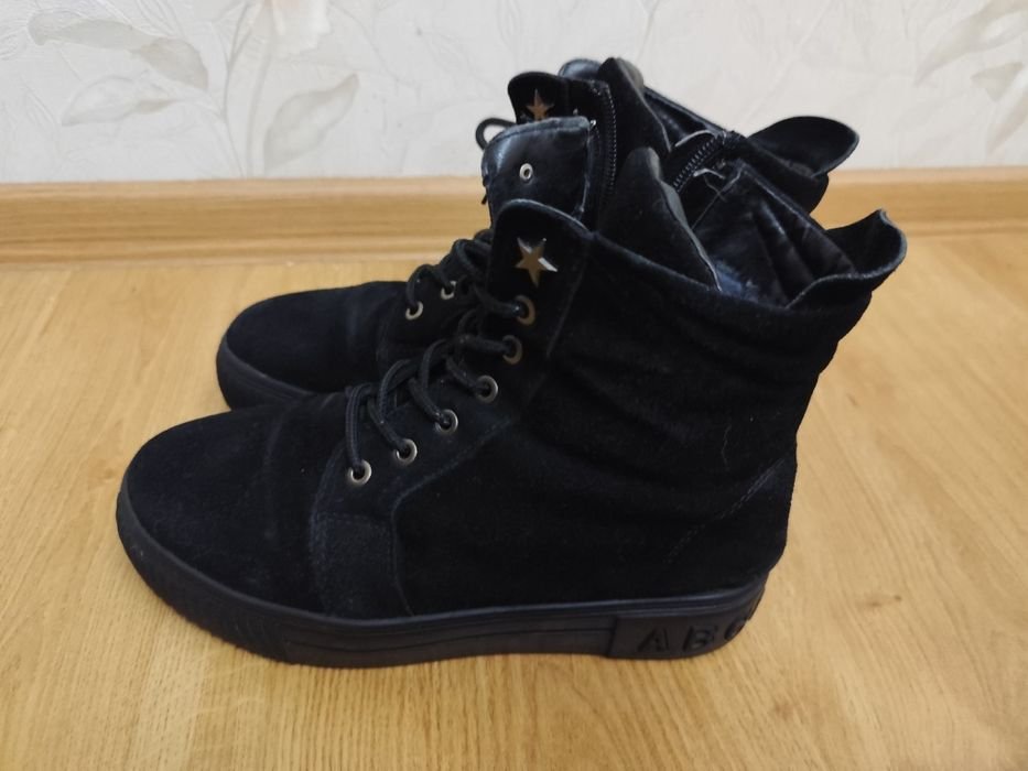 Donna Stivali Piattaforma Neri Camoscio 37.5