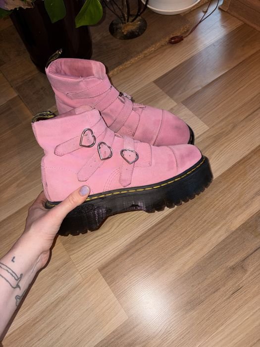 Donna Dr. Martens Stivali Rosa Camoscio 42
