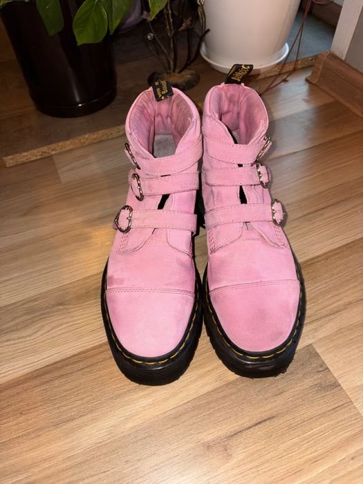 Donna Dr. Martens Stivali Rosa Camoscio 42