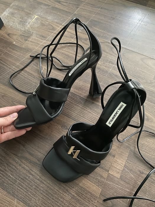 Damen High Heels Schwarz Leder 38