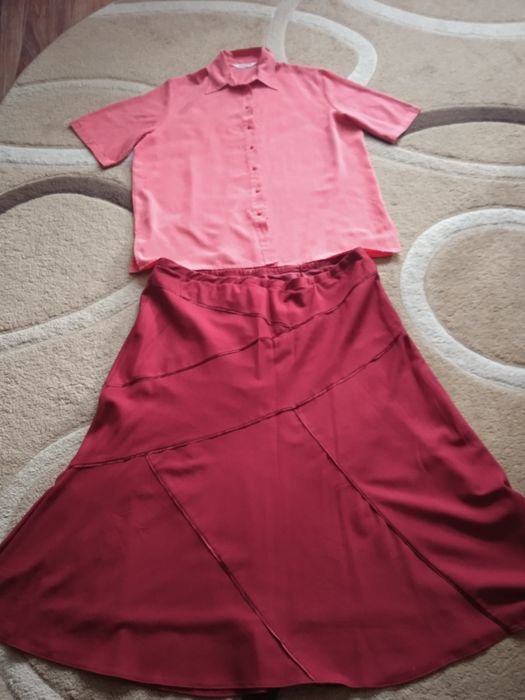 Женский Юбка и Блузка Вишневый Кораловый Другой