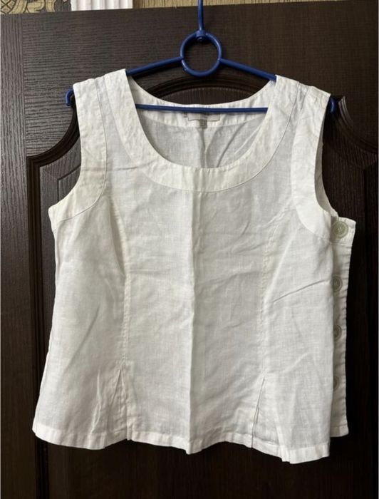 Damen Hobbs Hemd Weiß Leinen 38