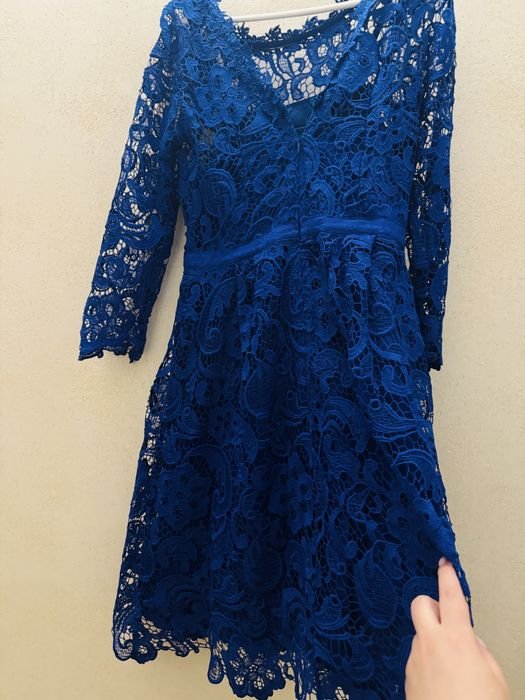 Women Monsoon Dress Navy Lace 38