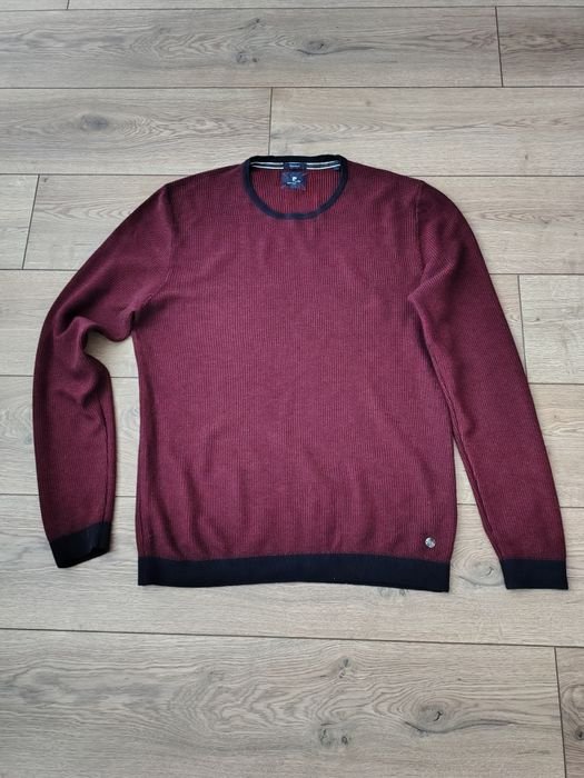 Herren Pierre Cardin Pullover Burgunder Wolle 40