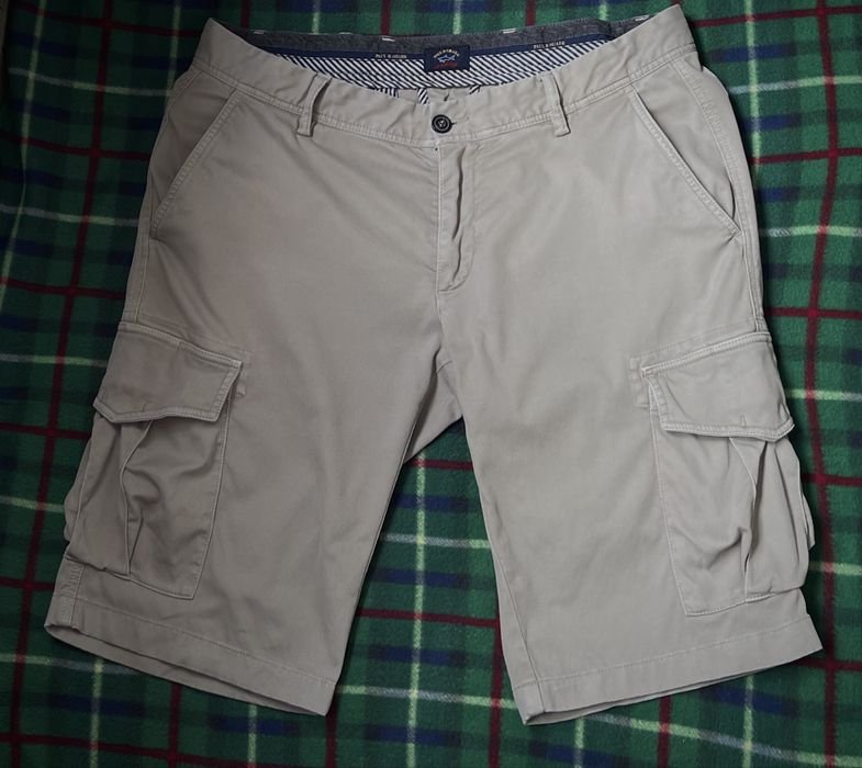 Men Paul Shark Cargo Shorts Beige Cotton 52