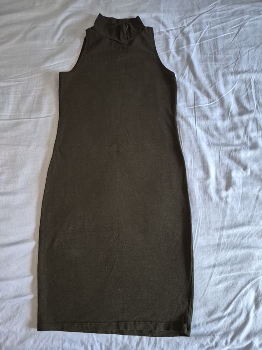 Damen Kleid Schwarz Baumwolle 36