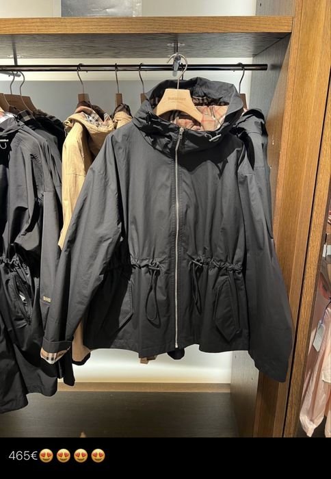 Damen Burberry Parka Schwarz 48It