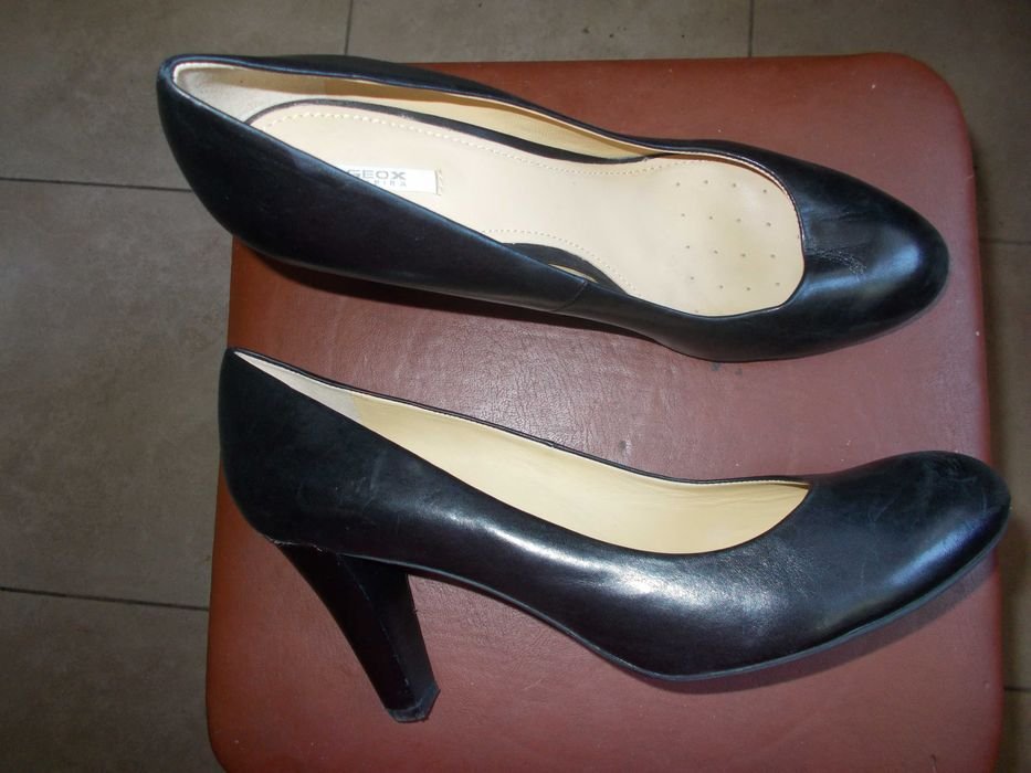 Women Geox Heels Black Leather 40