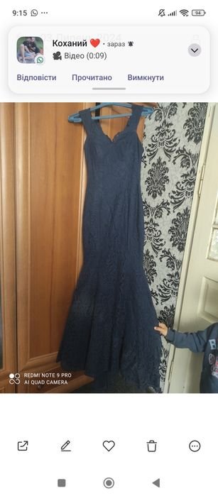 Damen Kleid Marineblau 34