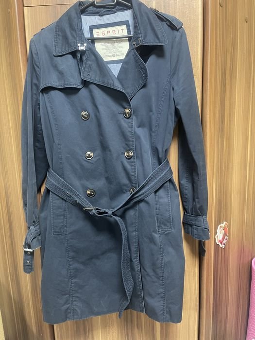 Donna Esprit Trench Blu Cotone 40