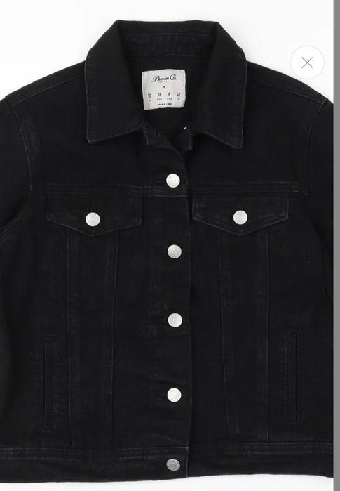 Damen Jeansjacke Schwarz Baumwolle 38