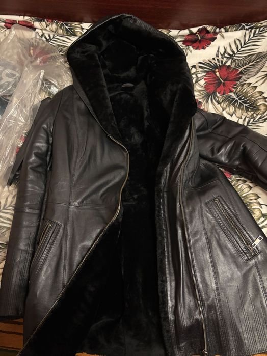 Herren Lederjacke Schwarz 38