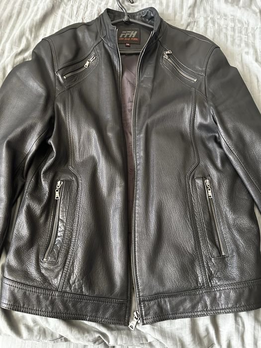 Herren Lederjacke Schwarz 38