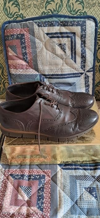 Men Leather Heels Brown 43